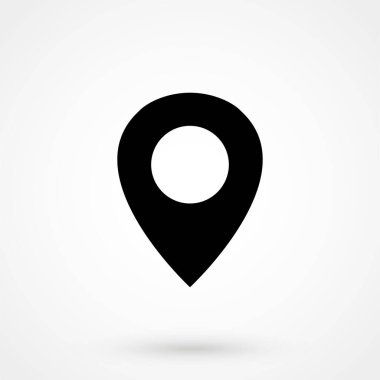 İşaretçi Simgesi beyazda izole edildi. Sembol, logo illüstrasyonu