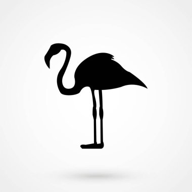 Flamingonun stilize edilmiş silueti. Şirket için logo tasarımı.