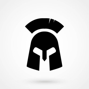 Şövalye, savaşçı, asker miğferi simgesi beyaz arka planda izole edilmiş. Vektör sanatı.