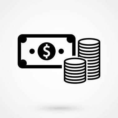 Para sikkeleri beyaz üzerine izole edilmiş. Sembol, logo illüstrasyonu