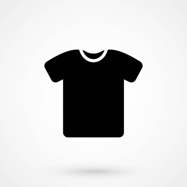 Tişört Simgesi Vektörü beyazda izole edilmiş. Sembol, logo illüstrasyonu