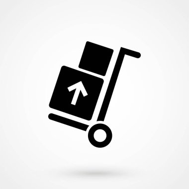 kargo vektör simgesi beyazda izole edildi. Sembol, logo illüstrasyonu