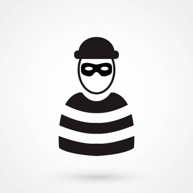 Temiz arka planda izole edilmiş mahkûm simgesi. Vektör Mahkum Elementi Moda Biçiminde.