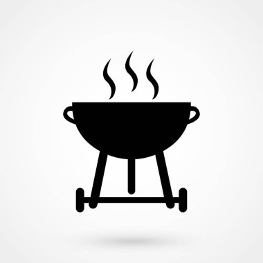 ızgara simgesi tasarımı BBQ işaret illüstrasyonu.
