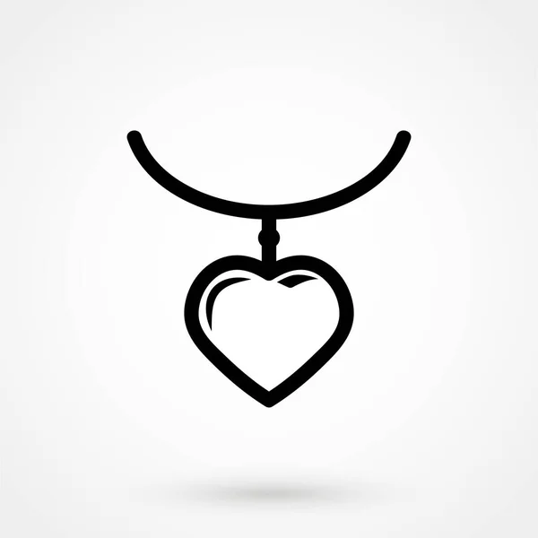 Luxury Pendant Heart Formed Jewel Gem Symbol Simple Silhouette Icon — Vettoriale Stock