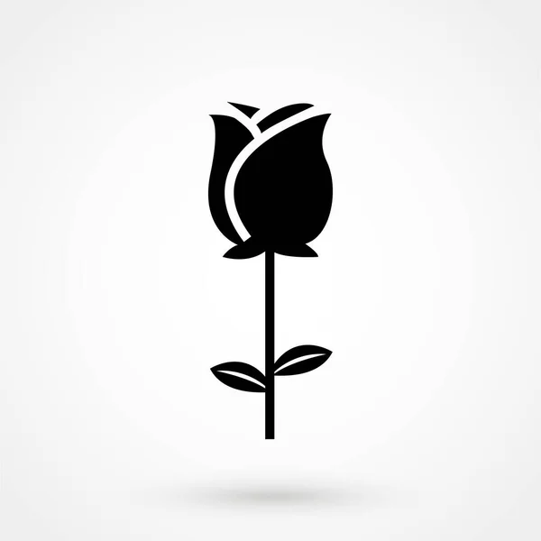 Rose Icon Isolated White Symbol Logo Illustration — Vettoriale Stock