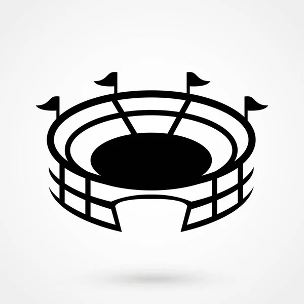 Stadium Vector Icon Isolated White Symbol Logo Illustration — Vetor de Stock