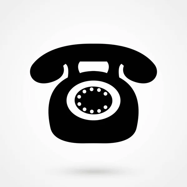 Old Phone Icon Isolated White Symbol Logo Illustration — Stock Vector