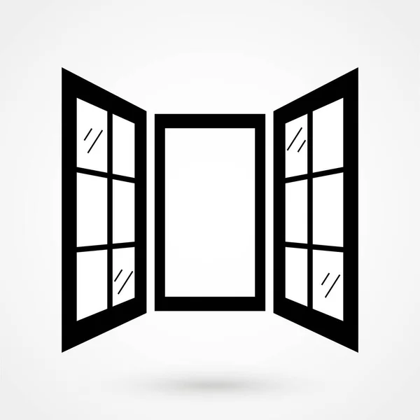 Icono Ventana Abierta Aislado Blanco Símbolo Ilustración Del Logotipo — Vector de stock