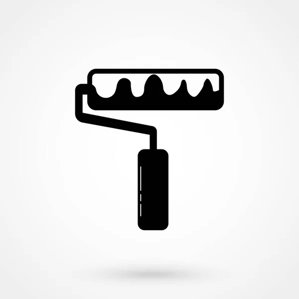 Paint Roller Icon Geïsoleerd Wit Symbool Logo Illustratie — Stockvector