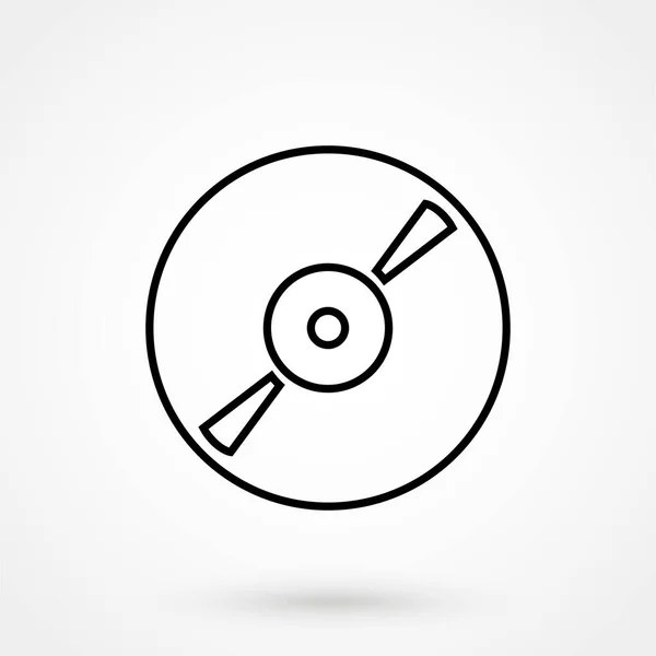 Music Disc Thin Line Vector Icon Art — Stock Vector