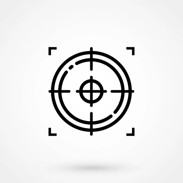 Icon Crosshair Isolated White Symbol Logo Illustration —  Vetores de Stock