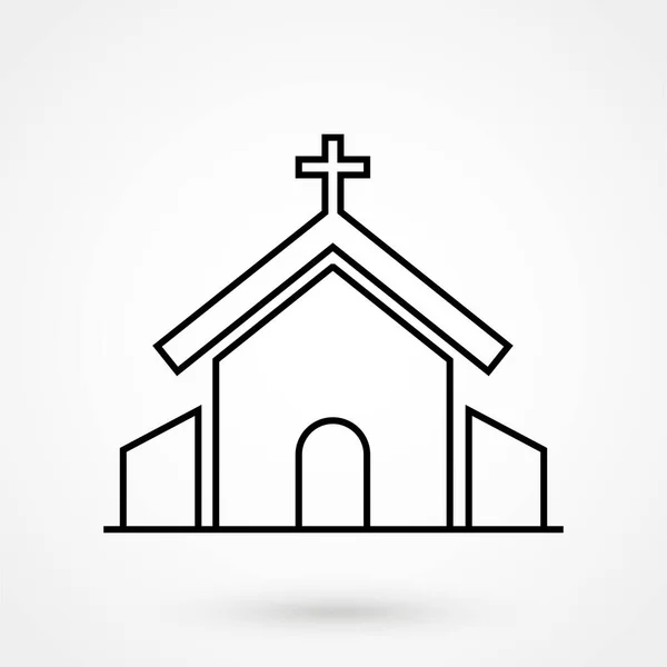 Church Religion Line Vector Icon — Stock Vector