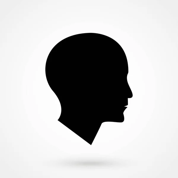 Human Head Profile Silhouette Open Mouth Isolated White Background — Stock Vector