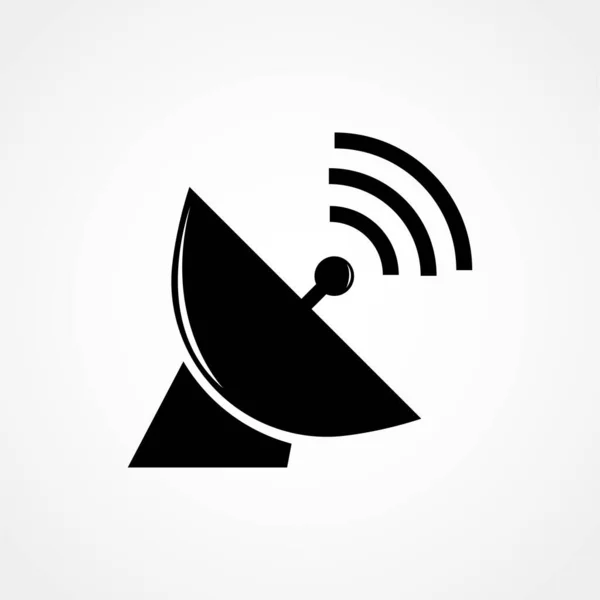 Иконка Спутниковой Тарелки Изолирована Белом Символ Иллюстрация Логотипа — стоковый вектор