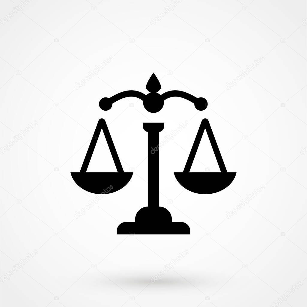 Scales of Justice icon for your web site design, logo, app, UI. Vector illustration, EPS10.