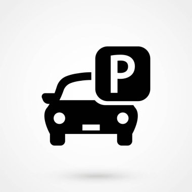 Otopark Simgesi beyaza izole edildi. Sembol, logo illüstrasyonu