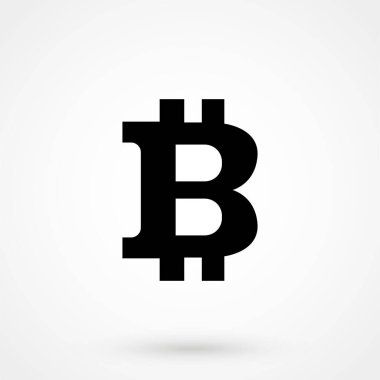 İnternet parası için Bitcoin simgesi. Web projelerinde veya mobil uygulamalarda kullanmak için kripto para birimi sembolü ve para resmi. Engelleme zinciri tabanlı güvenli kripto para birimi. İzole vektör illüstrasyonu.