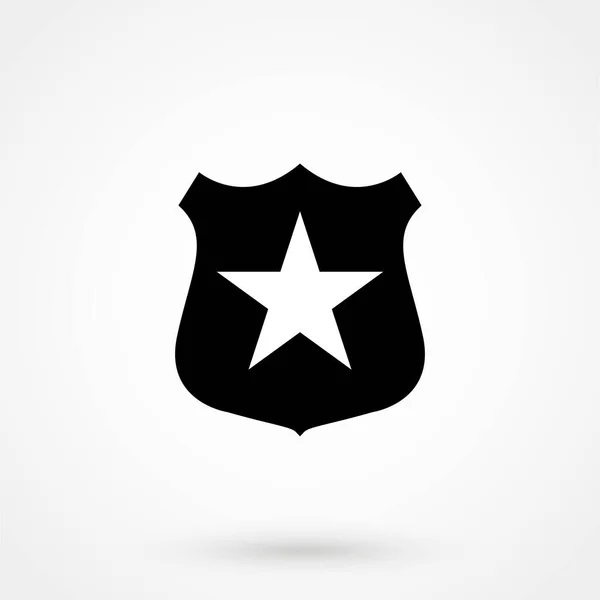Sheriff Badge Met Sterpictogram Vector Vol Platte Teken Solide Pictogram — Stockvector