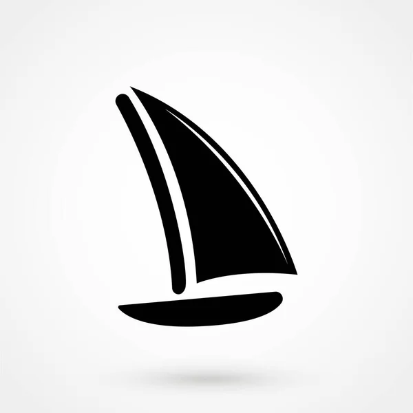 Yelkenli Simgesi Yelken Gemi Sembolü Düz Vektör Çizim — Stok Vektör