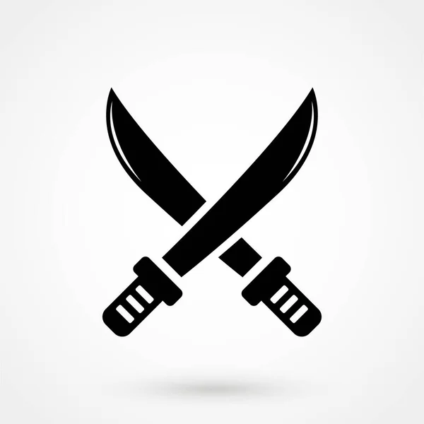 Ícone Vetor Espadas Isolado Branco Símbolo Ilustração Logotipo — Vetor de Stock