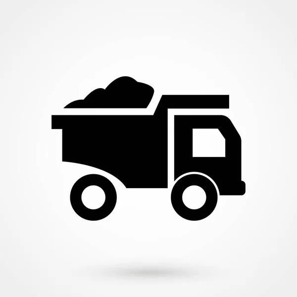 Dump Truck Icon Isolated White Symbol Logo Illustration — Stockvektor