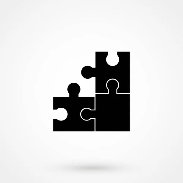 Simple Puzzle Icon Isolated White Symbol Logo Illustration —  Vetores de Stock