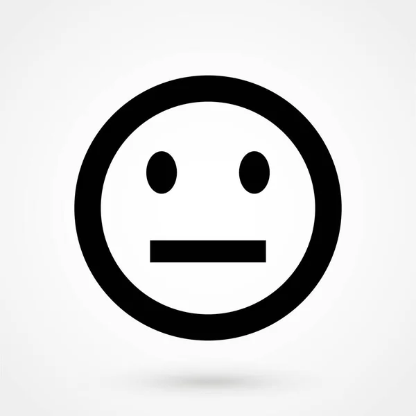Neutralne Emoji Izolowane Białym Symbol Ilustracja Logo — Wektor stockowy