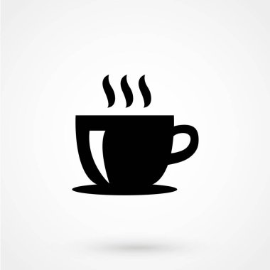 Web sitesi tasarımı veya mobil uygulama düğmesi için kahve fincanı ikonu vektör sembolü. Logo illüstrasyonu