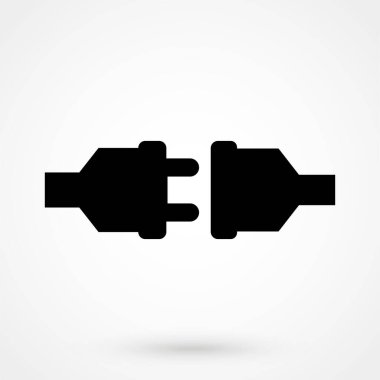 Soket tıkacı simgesi. Web sitesi tasarımı ya da mobil uygulamalar için basit vektör sembolü. Logo illüstrasyonu