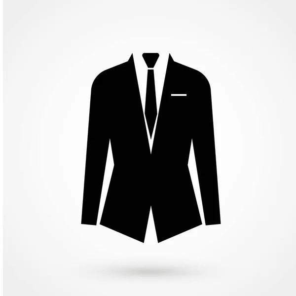 黒いスーツのアイコンのベクトルイラスト — ストックベクタ