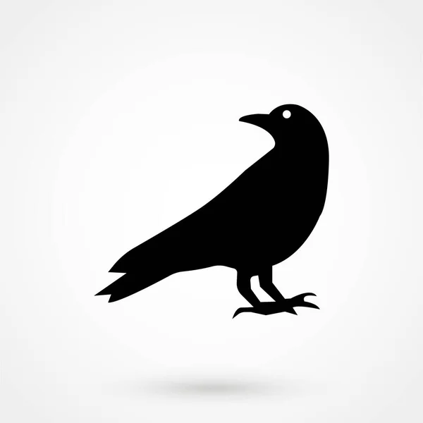 Crow Icono Silueta Vector Ilustración — Vector de stock