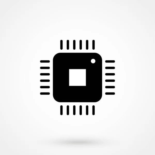 Cpu Icône Web Vectorielle Plate Signe Sur Fond Gris Avec — Image vectorielle