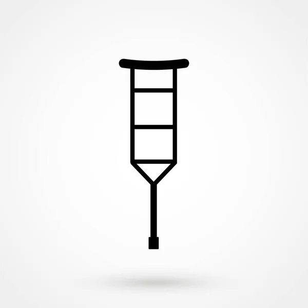 Crutches Flat Icon Vector Symbol Web Site Design Button Mobile — Stock Vector