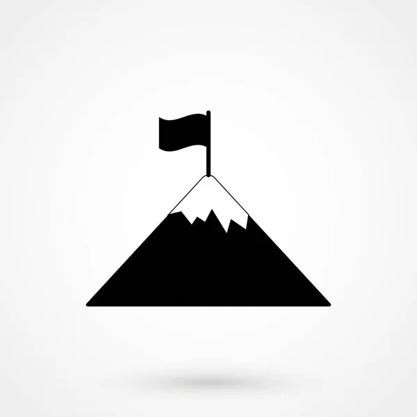 Bandera Icono Montaña — Vector de stock