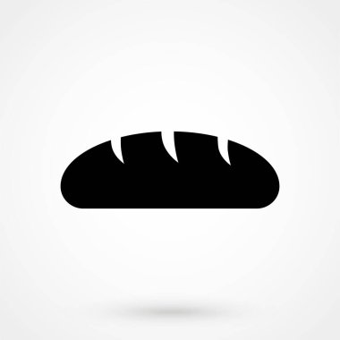 Beyaz arkaplanda Ekmek Simgesi Vektörü İllüstrasyonu.