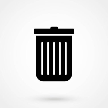 Web sitesi tasarımı veya mobil uygulamalar için çöp kutusu vektör sembolü. Logo illüstrasyonu