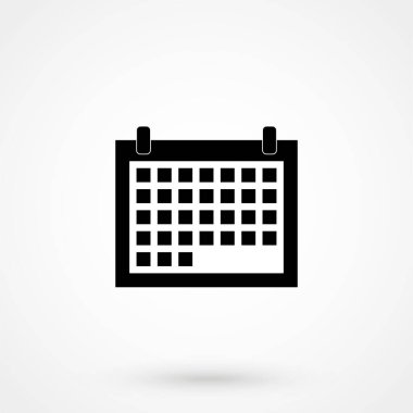 Web sitesi tasarımı veya mobil uygulamalar için Takvim Simgesi vektör sembolü. Logo illüstrasyonu