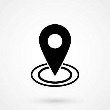 Harita işaretçi simgesi. GPS konumu sembolü. Düz tasarım stili. Vektör Eps 10.
