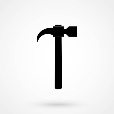 Web sitesi tasarımı için çekiç simgesi veya mobil uygulama için düğme. Logo illüstrasyonu