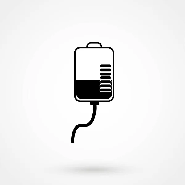 アイコン シンボル輸血のためのドロッパー ベクトル 白い背景のシルエット — ストックベクタ