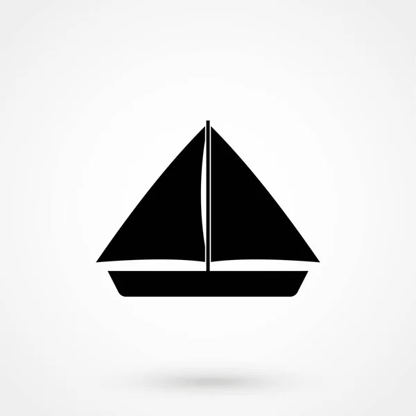 Zeilboot Pictogram Zeilen Schip Symbool Platte Vectorillustratie — Stockvector