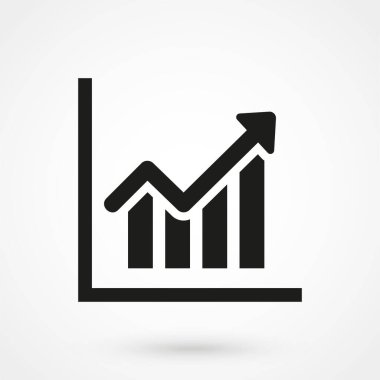 Grafik Simgesi, beyaz arka plan üzerinde yalıtılmış modaya uygun düz stilde. Web sitesi tasarımı, logosu, uygulaması, Ui için Grafik çubuğu sembolü. Vektör illüstrasyon, Eps10.