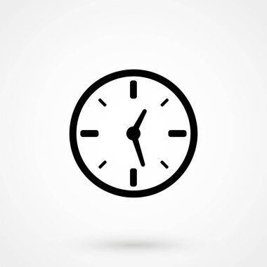 Web tasarımınız için saat simgesi, logo, UI. Vektör illüstrasyonu.