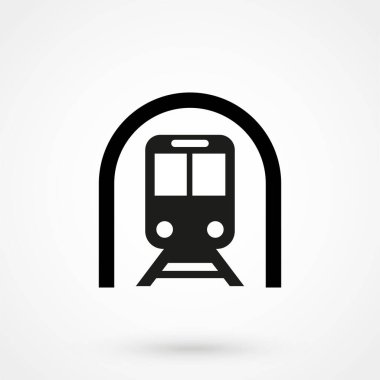 Tren tüneli simgesi basit tarzı beyaz arka plan üzerinde izole