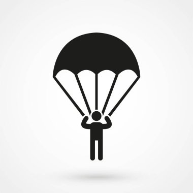 Web tasarımınız için paraşütçü simgesi, logo, UI. Vektör illüstrasyonu.