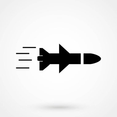 Web tasarımınız için Hava Füzesi simgesi, logo, UI. Vektör illüstrasyonu.