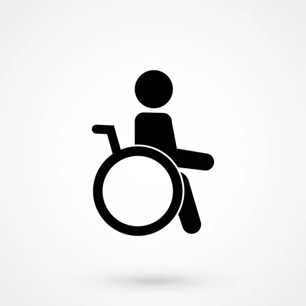Ikona Niepełnosprawny Znak Czarny Izolowany Białym Tle Ilustracja Wektor — Wektor stockowy