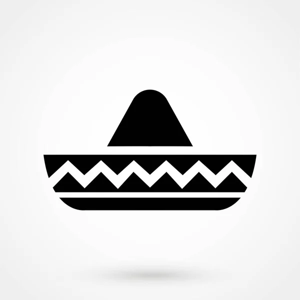 Sombrero Mexikanisches Hutflach Symbol Für Apps Und Webseiten — Stockvektor
