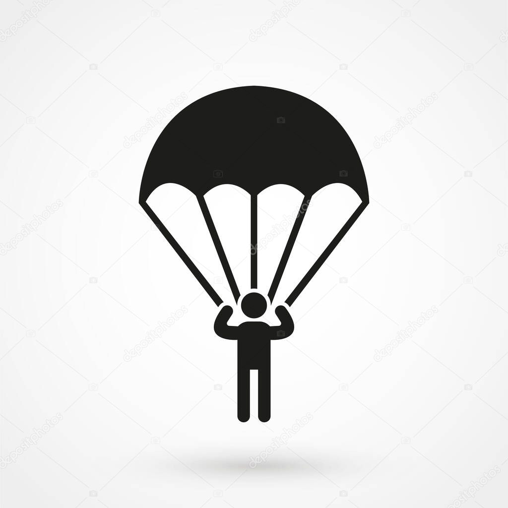 Parachutist icon for your web design, logo, UI. Vector illustration.